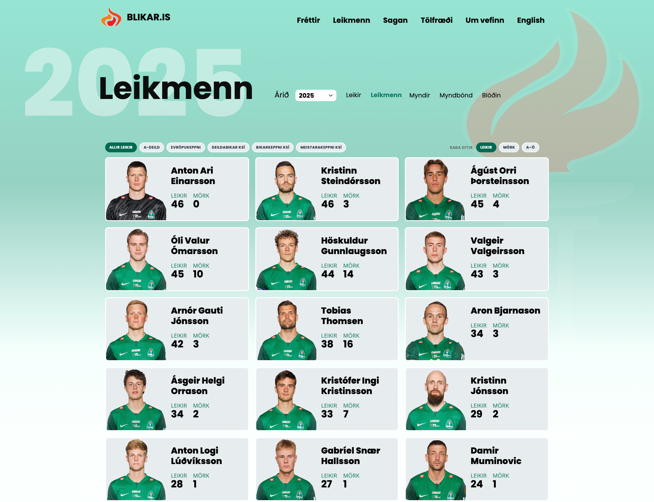 Fleiri möguleikar á leikmannasíðum