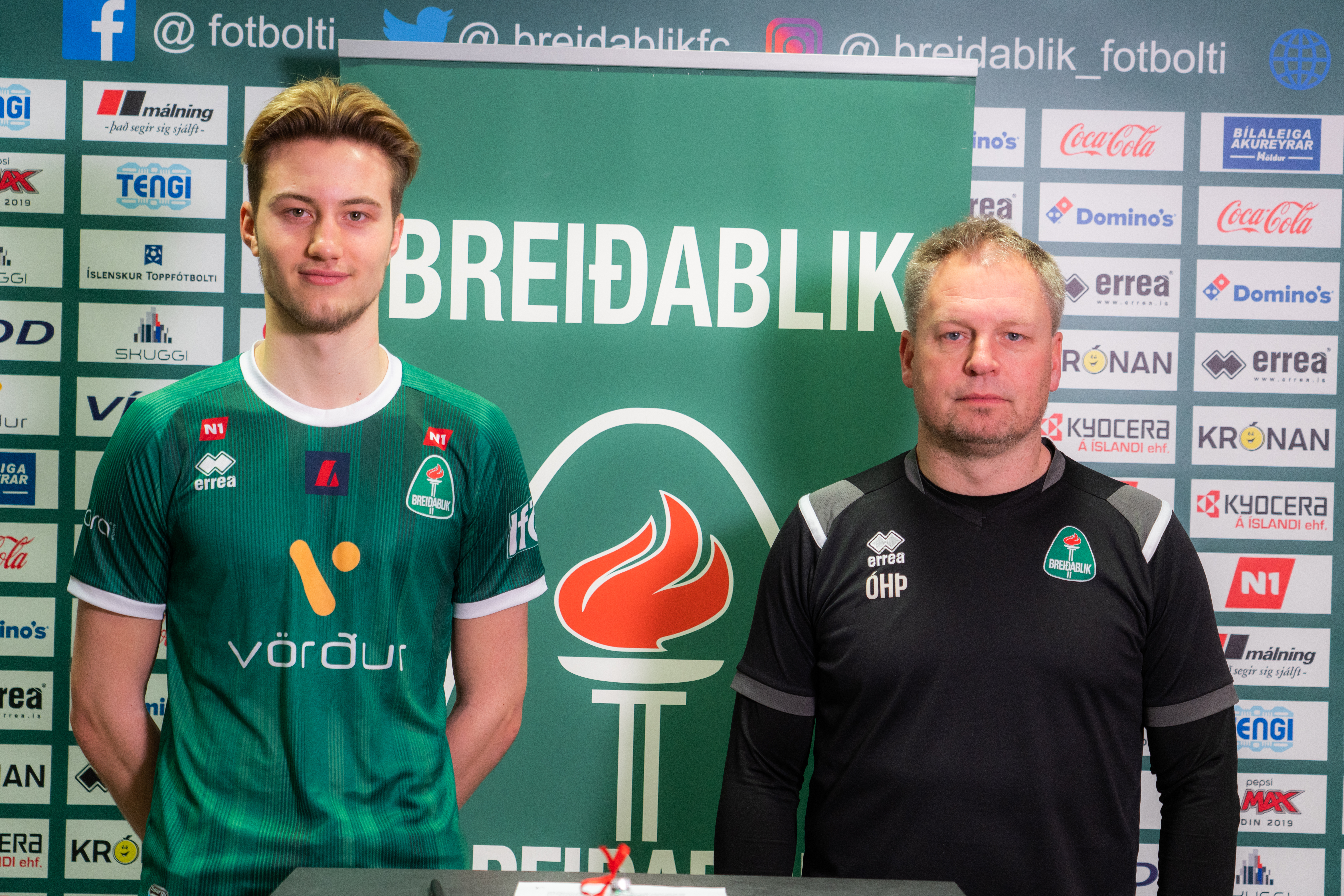 Stefán Ingi Sigurðarson og Óskar Hrafn Þorvaldsson þjálfari Breiðabliks.
