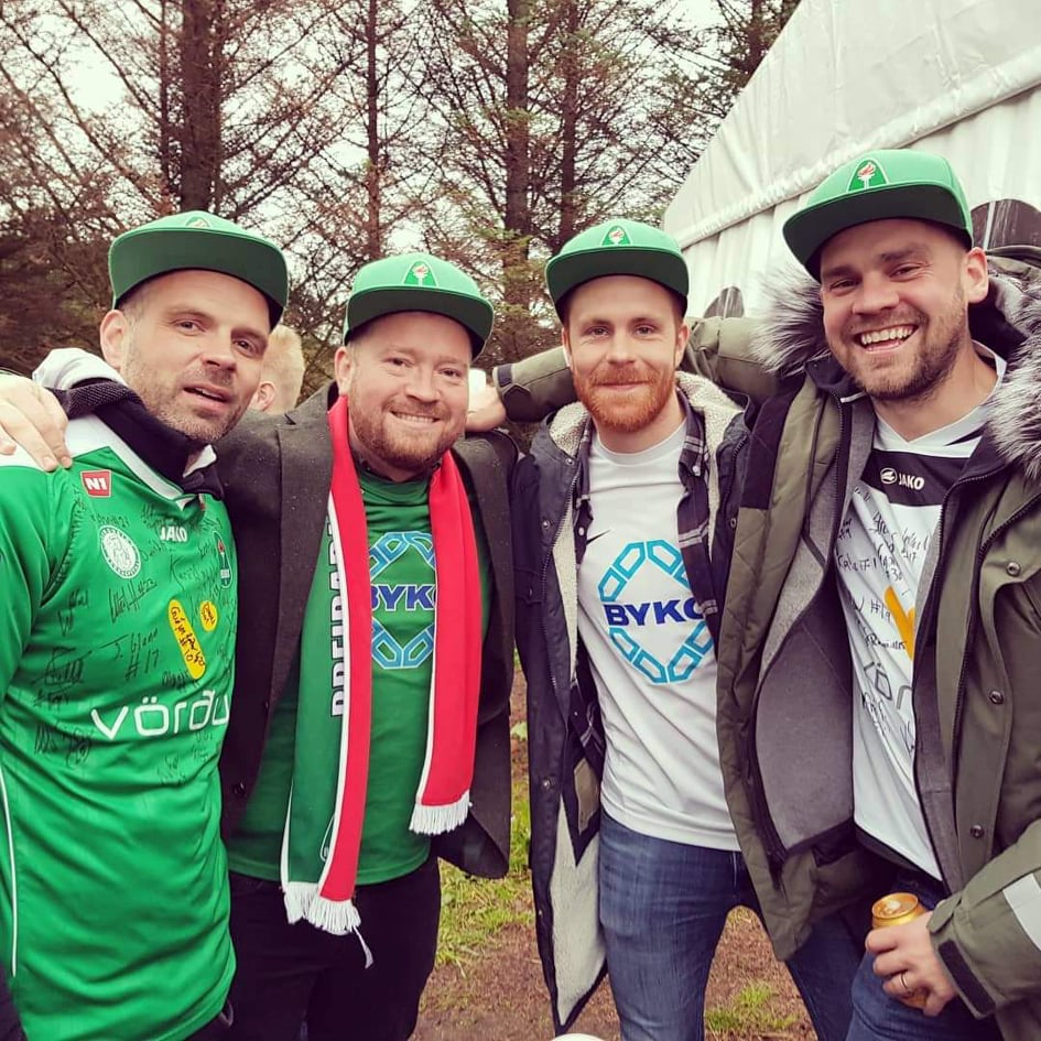 Kristján Ingi með rauðan trefil í góðum hópi Blika.