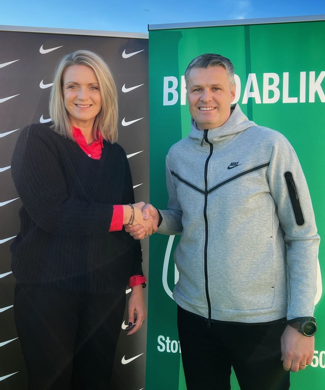 Þuríður Hrund Hjartardóttir, framkvæmdarstjóri Heilsu og Íþróttasviðs hjá Icepharma og Eysteinn Pétur Lárusson, framkvæmdastjóri Breiðabliks 