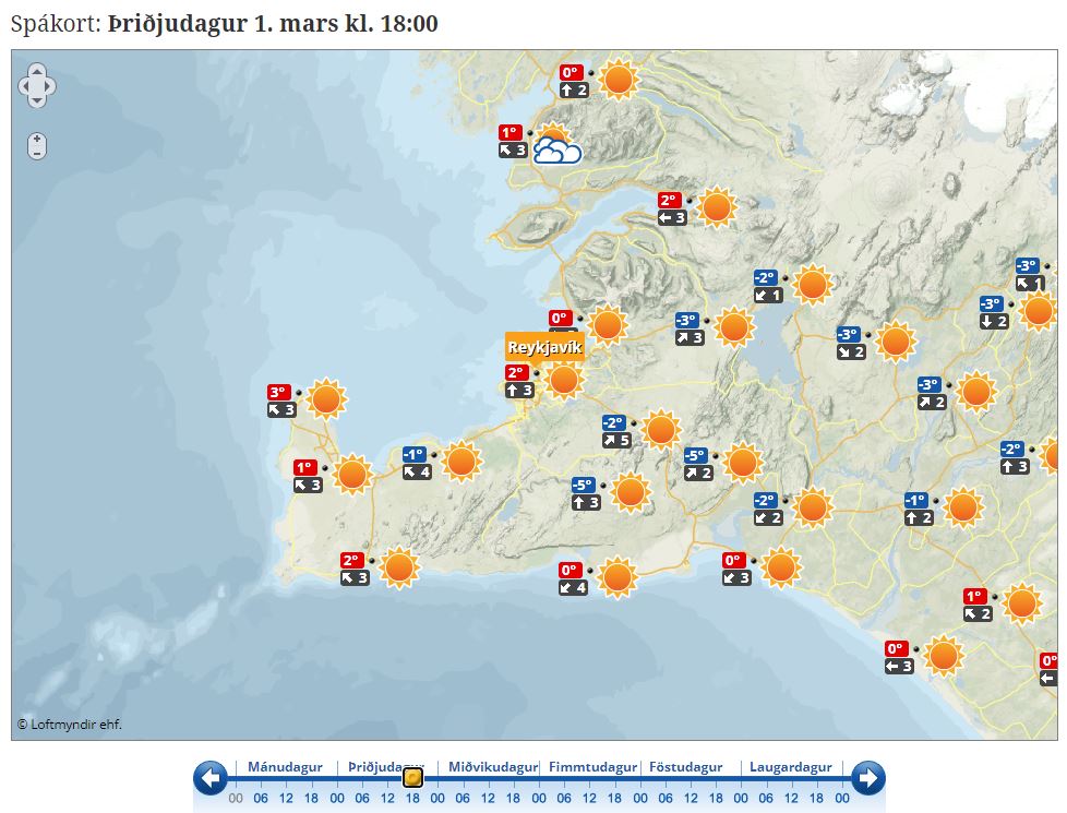 Veðurspá fyrir Kópavogsvöll seinnipart þriðjudags er góð. Heiðskírt, hiti 2°og hægur vindur. Fjölmennum á völlinn og styðjum okkar menn til sigurs