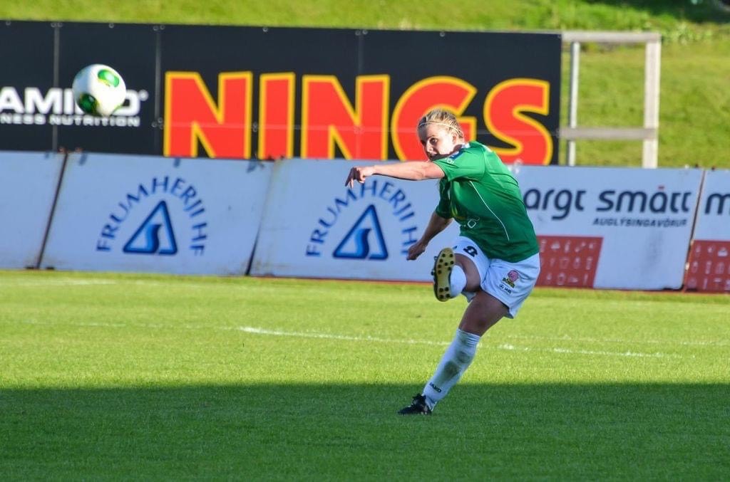 Ragna Björg SpáBliki í leik með Breiðabliki 2013.