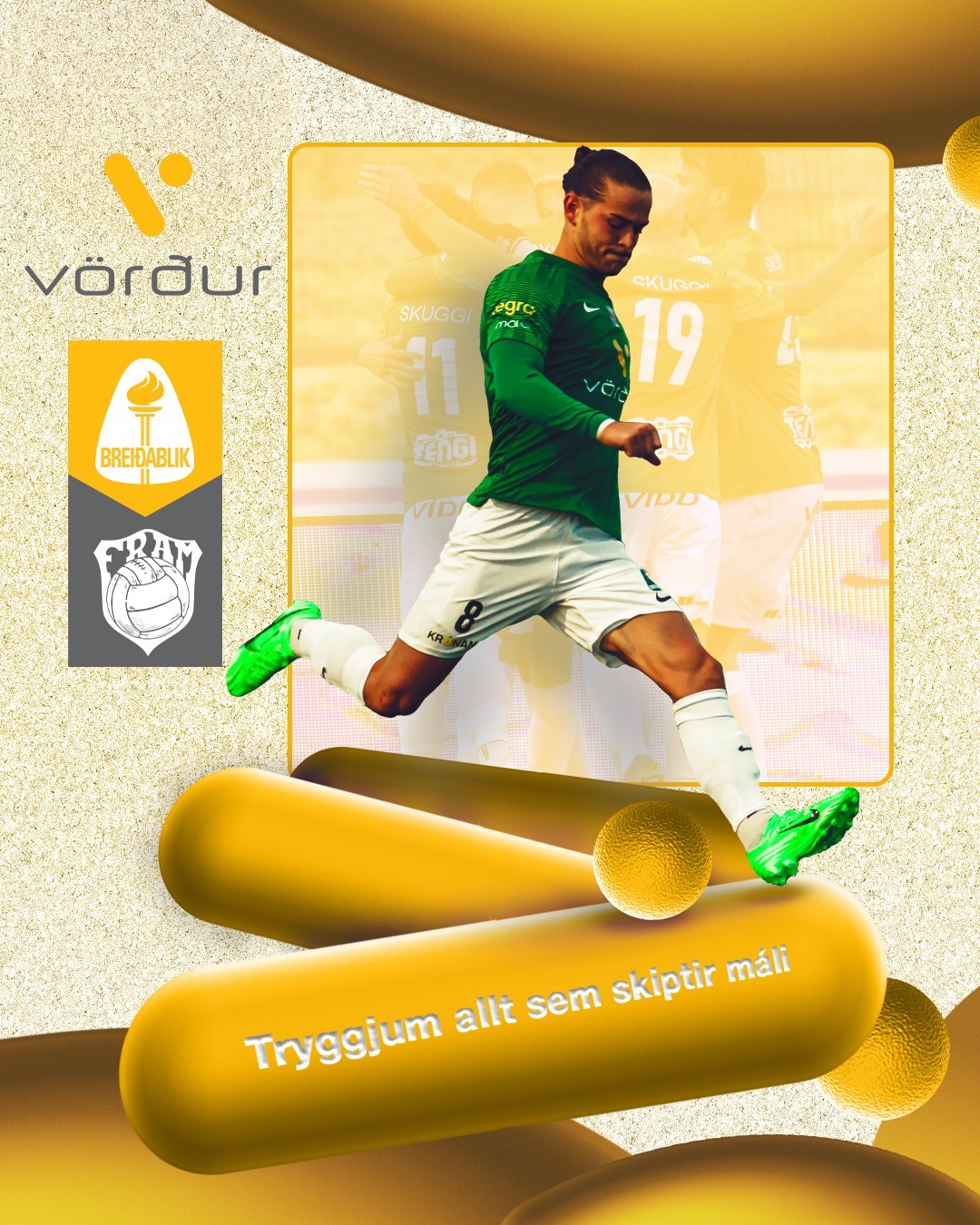 Vörður tryggingar býður öllum Blikum sem mæta í grænu frítt á leikinn.